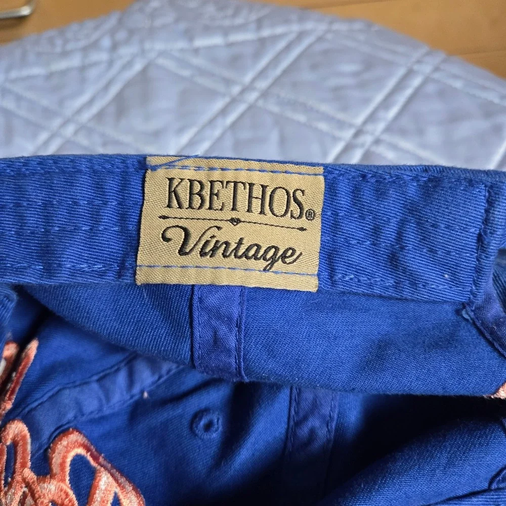 KBETHOS Vintage Embroidered Babe girl tribe Distress cap denim pink brass clasp